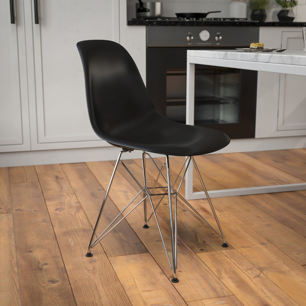 English Elm Commercial Grade Elon Series Plastic Chair with Chrome Base