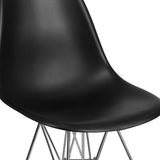 English Elm Commercial Grade Elon Series Plastic Chair with Chrome Base