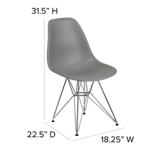 English Elm Commercial Grade Elon Series Plastic Chair with Chrome Base
