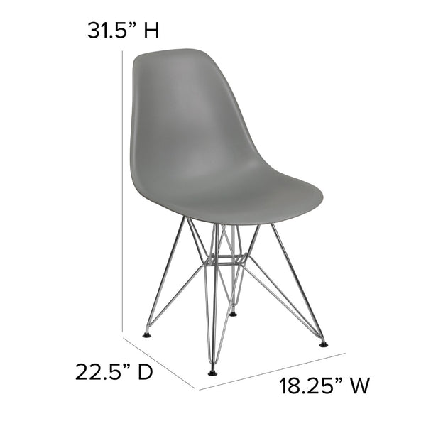 English Elm Commercial Grade Elon Series Plastic Chair with Chrome Base