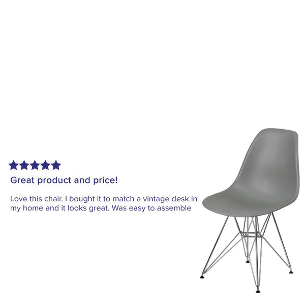 English Elm Commercial Grade Elon Series Plastic Chair with Chrome Base