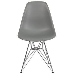 English Elm Commercial Grade Elon Series Plastic Chair with Chrome Base
