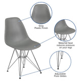 English Elm Commercial Grade Elon Series Plastic Chair with Chrome Base