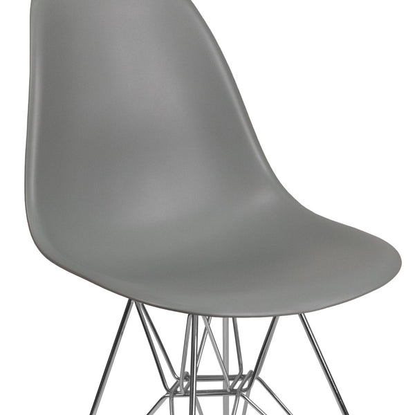English Elm Commercial Grade Elon Series Plastic Chair with Chrome Base