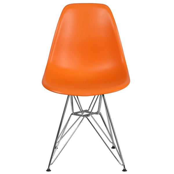 English Elm Commercial Grade Elon Series Plastic Chair with Chrome Base
