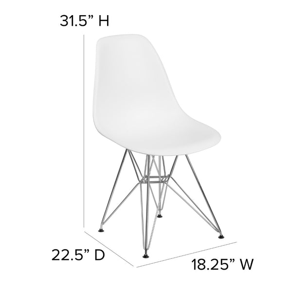English Elm Commercial Grade Elon Series Plastic Chair with Chrome Base