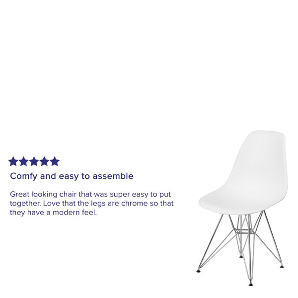 English Elm Commercial Grade Elon Series Plastic Chair with Chrome Base
