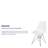 English Elm Commercial Grade Elon Series Plastic Chair with Chrome Base