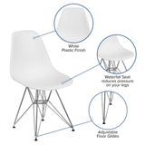 English Elm Commercial Grade Elon Series Plastic Chair with Chrome Base