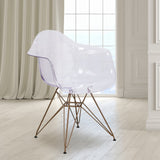 English Elm Commercial Grade Series Transparent Side Chair with Gold Base