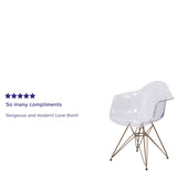 English Elm Commercial Grade Series Transparent Side Chair with Gold Base