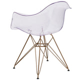 English Elm Commercial Grade Series Transparent Side Chair with Gold Base