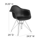 English Elm Commercial Grade Series Plastic Chair with Chrome Base