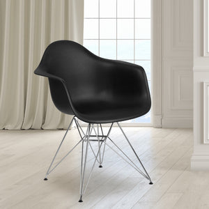 English Elm Commercial Grade Series Plastic Chair with Chrome Base