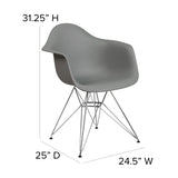 English Elm Commercial Grade Series Plastic Chair with Chrome Base