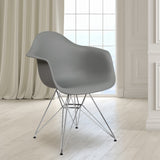 English Elm Commercial Grade Series Plastic Chair with Chrome Base