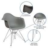 English Elm Commercial Grade Series Plastic Chair with Chrome Base