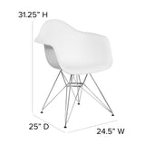 English Elm Commercial Grade Series Plastic Chair with Chrome Base