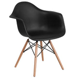 English Elm Commercial Grade Series Plastic Chair with Wooden Legs