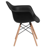 English Elm Commercial Grade Series Plastic Chair with Wooden Legs