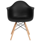 English Elm Commercial Grade Series Plastic Chair with Wooden Legs