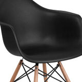 English Elm Commercial Grade Series Plastic Chair with Wooden Legs