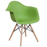 English Elm Commercial Grade Series Plastic Chair with Wooden Legs