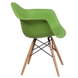 English Elm Commercial Grade Series Plastic Chair with Wooden Legs