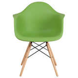 English Elm Commercial Grade Series Plastic Chair with Wooden Legs