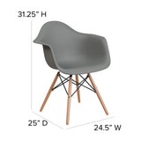 English Elm Commercial Grade Series Plastic Chair with Wooden Legs