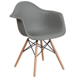 English Elm Commercial Grade Series Plastic Chair with Wooden Legs