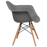 English Elm Commercial Grade Series Plastic Chair with Wooden Legs