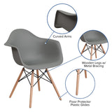 English Elm Commercial Grade Series Plastic Chair with Wooden Legs