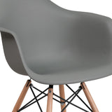 English Elm Commercial Grade Series Plastic Chair with Wooden Legs