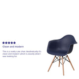 English Elm Commercial Grade Series Plastic Chair with Wooden Legs