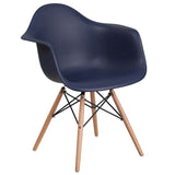 English Elm Commercial Grade Series Plastic Chair with Wooden Legs