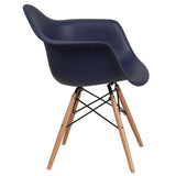 English Elm Commercial Grade Series Plastic Chair with Wooden Legs