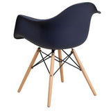 English Elm Commercial Grade Series Plastic Chair with Wooden Legs