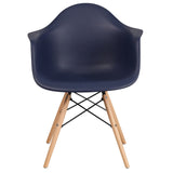 English Elm Commercial Grade Series Plastic Chair with Wooden Legs