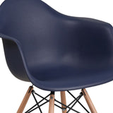 English Elm Commercial Grade Series Plastic Chair with Wooden Legs