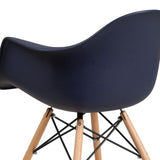 English Elm Commercial Grade Series Plastic Chair with Wooden Legs