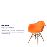 English Elm Commercial Grade Series Plastic Chair with Wooden Legs