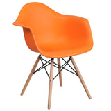 English Elm Commercial Grade Series Plastic Chair with Wooden Legs