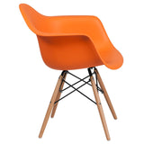 English Elm Commercial Grade Series Plastic Chair with Wooden Legs