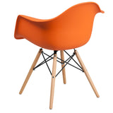 English Elm Commercial Grade Series Plastic Chair with Wooden Legs