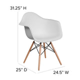 English Elm Commercial Grade Series Plastic Chair with Wooden Legs