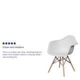 English Elm Commercial Grade Series Plastic Chair with Wooden Legs