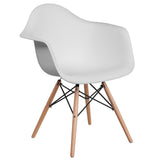 English Elm Commercial Grade Series Plastic Chair with Wooden Legs