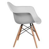 English Elm Commercial Grade Series Plastic Chair with Wooden Legs