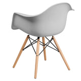 English Elm Commercial Grade Series Plastic Chair with Wooden Legs